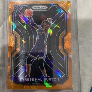 2020-21 Panini Prizm Orange Cracked Ice Tyrese Haliburton Rookie #262